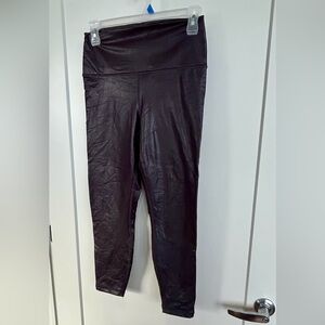 Women's 90 Degree Plum Leather Pants, XL